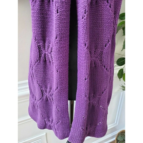 Kasper Women's Purple Acrylic Short Sleeve High Neck Knit Sweater Size X-Large - Picture 3 of 9
